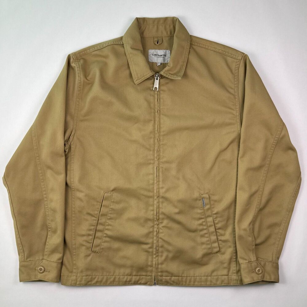 Carhartt WIP Modular Jacket Large Beige Khaki Workwear Zip Coat